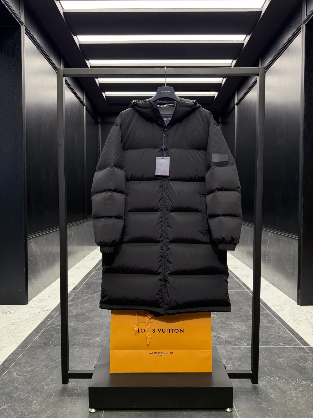 Louis Vuitton Monogram Down Jacket Black Long - Image 3