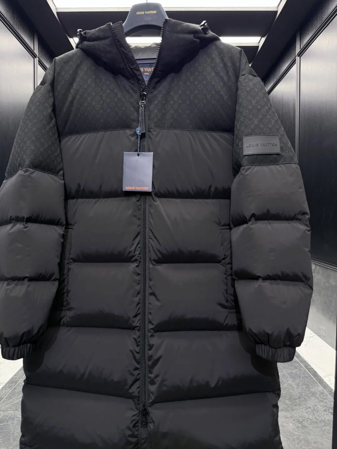 Louis Vuitton Monogram Down Jacket Black Long - Image 7