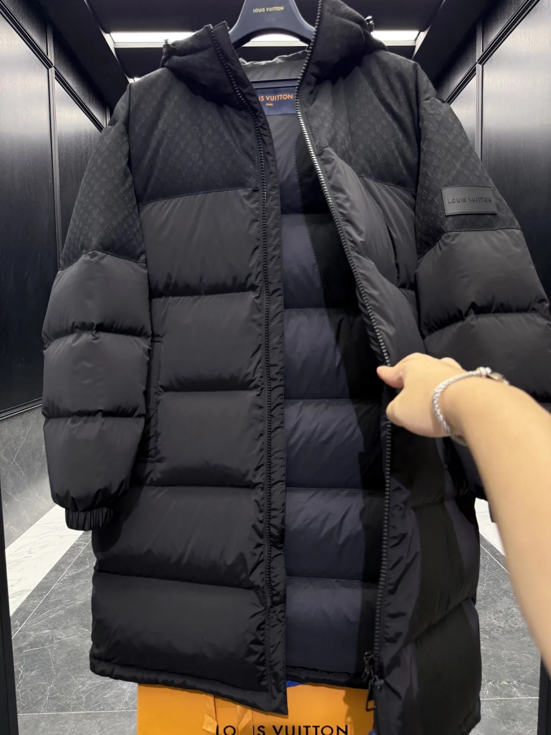 Louis Vuitton Monogram Down Jacket Black Long - Image 8