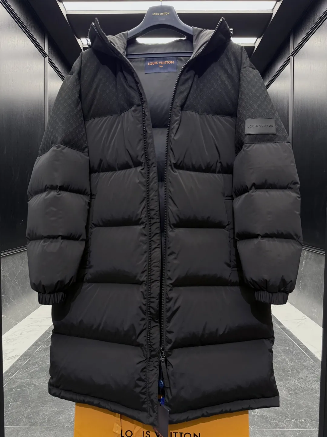 Louis Vuitton Monogram Down Jacket Black Long - Image 9