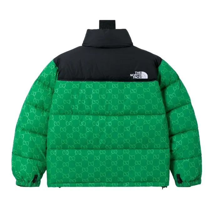 Gucci North Face GG Down Jacket Green Logo - Image 3