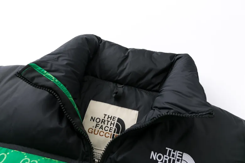 Gucci North Face GG Down Jacket Green Logo - Image 4