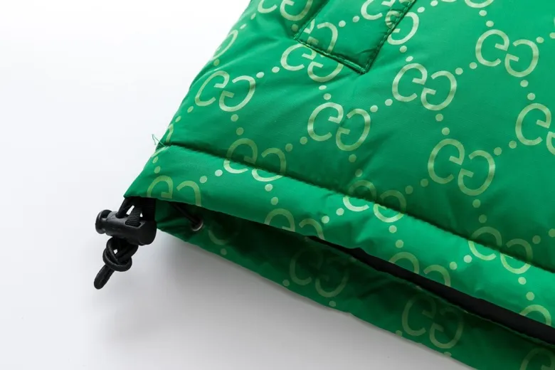 Gucci North Face GG Down Jacket Green Logo - Image 7