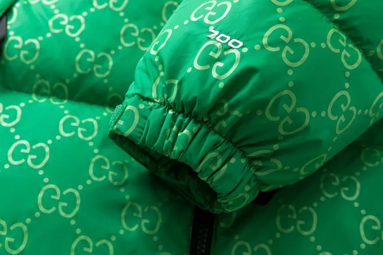 Gucci North Face GG Down Jacket Green Logo - Image 8