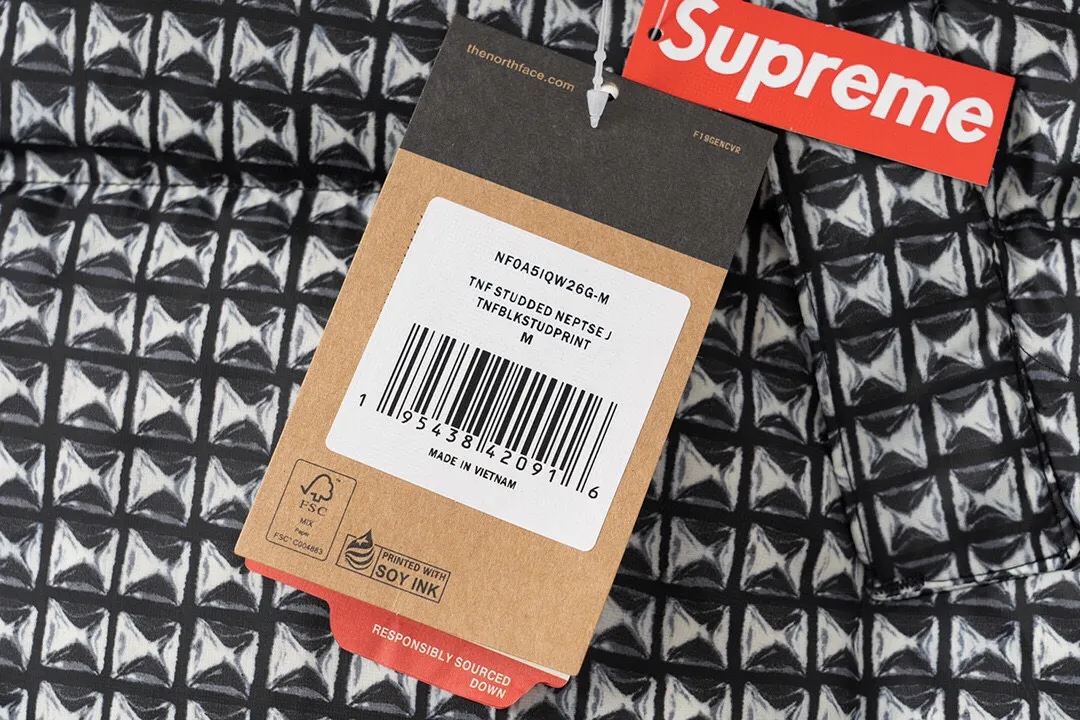 The North Face Supreme TNF 96 Down Jacket Black Houndstooth - Image 7