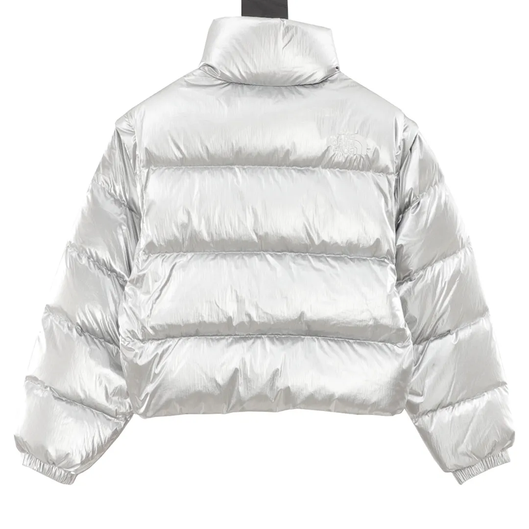 The North Face 86L Down Jacket Silver Cropped - Image 3