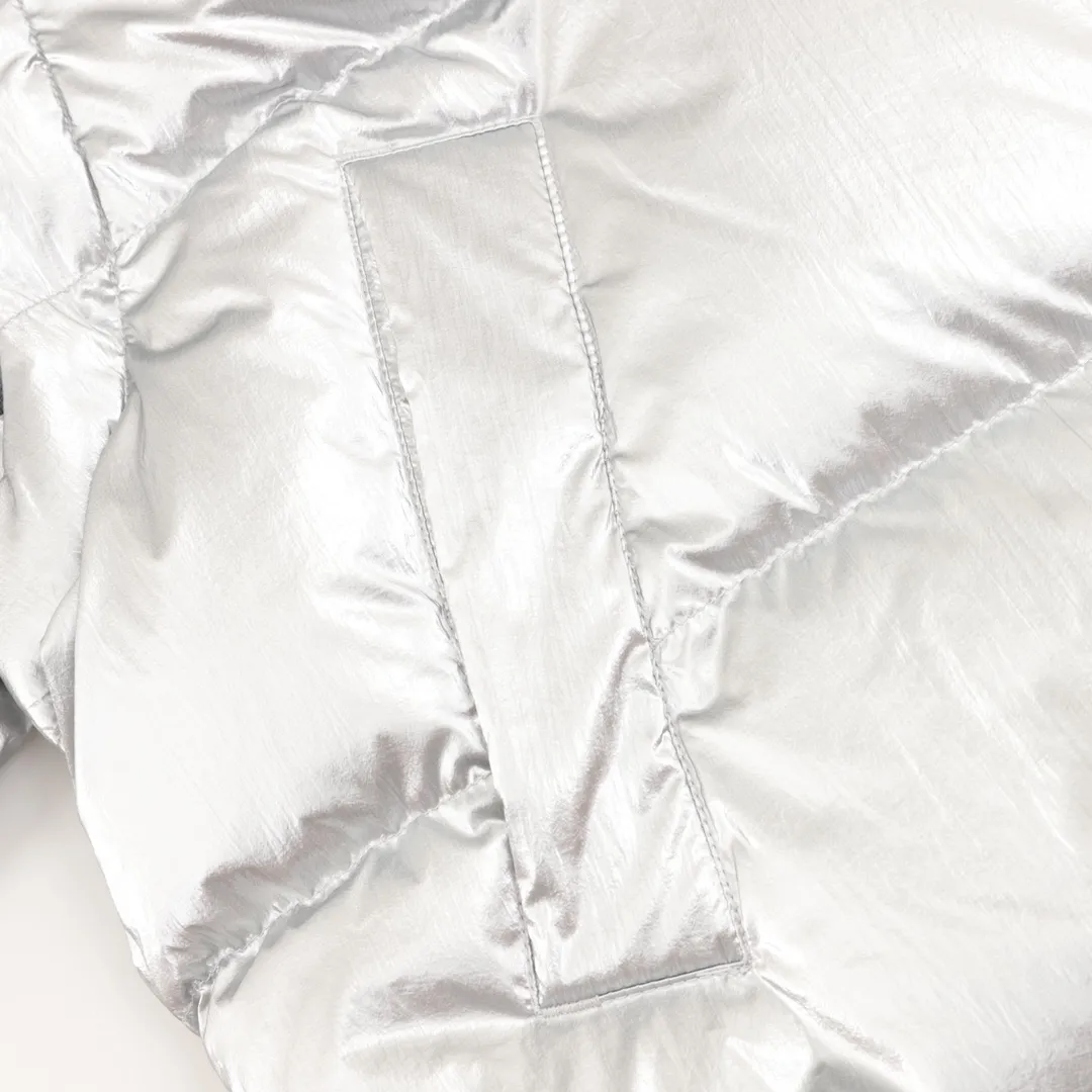 The North Face 86L Down Jacket Silver Cropped - Image 5