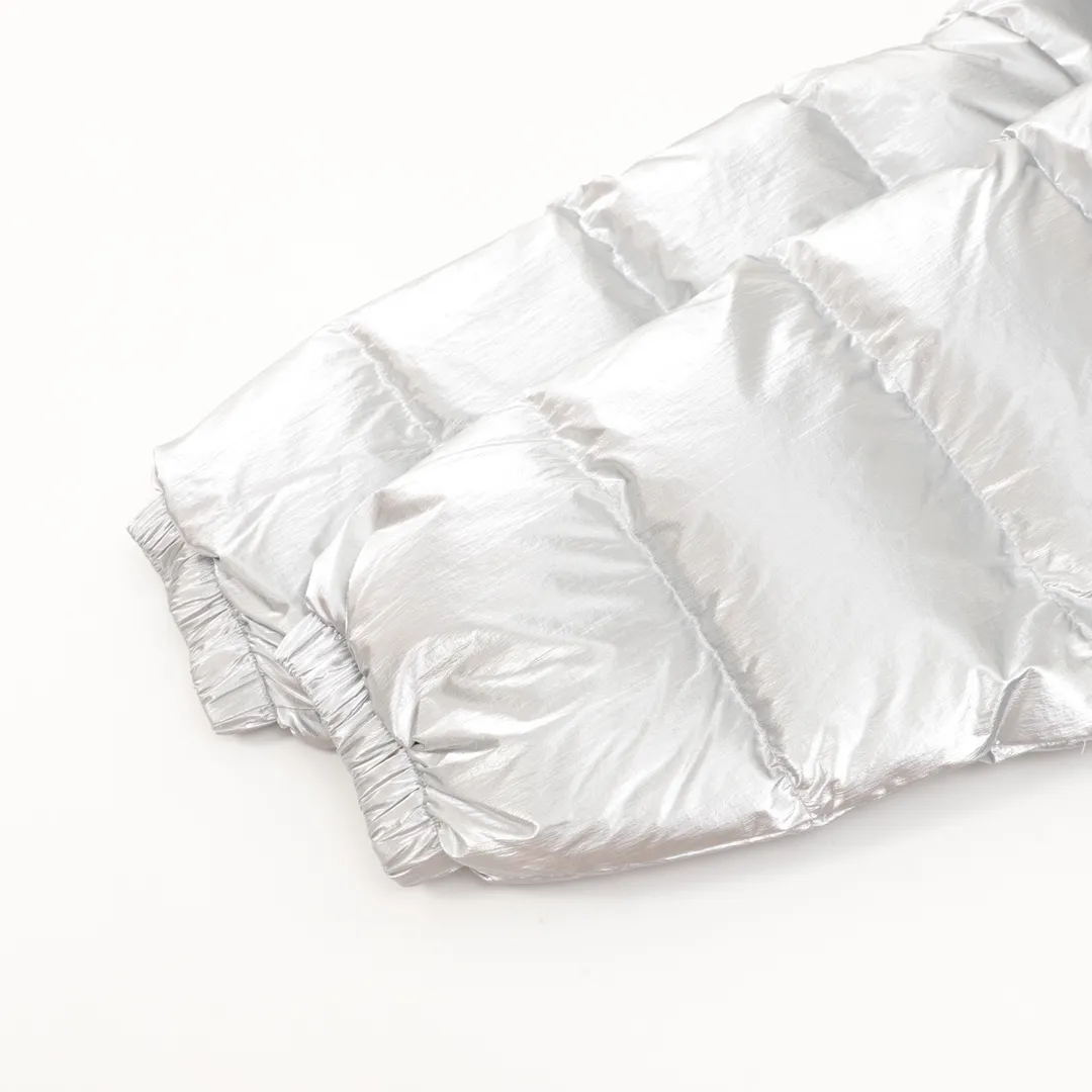 The North Face 86L Down Jacket Silver Cropped - Image 6