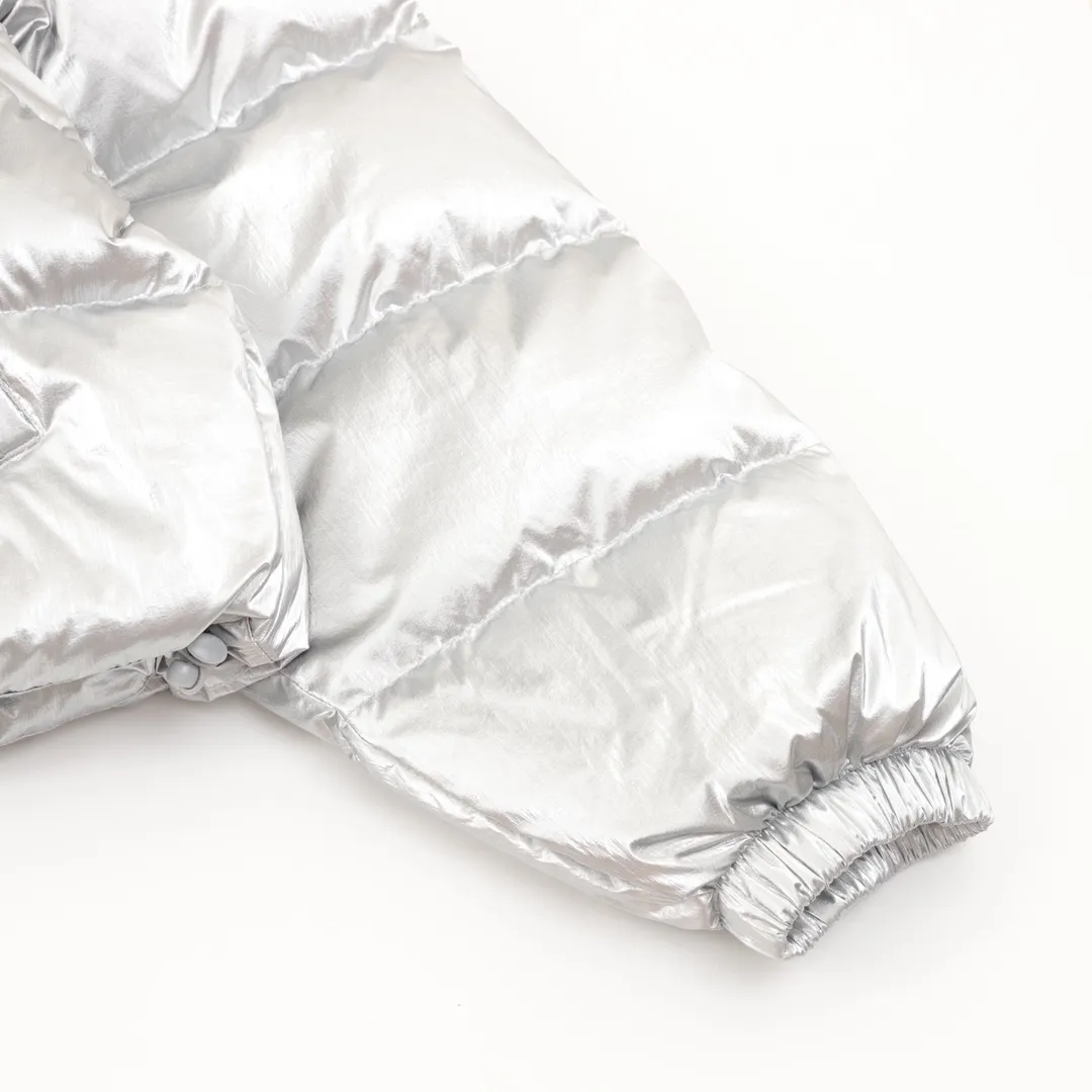 The North Face 86L Down Jacket Silver Cropped - Image 8