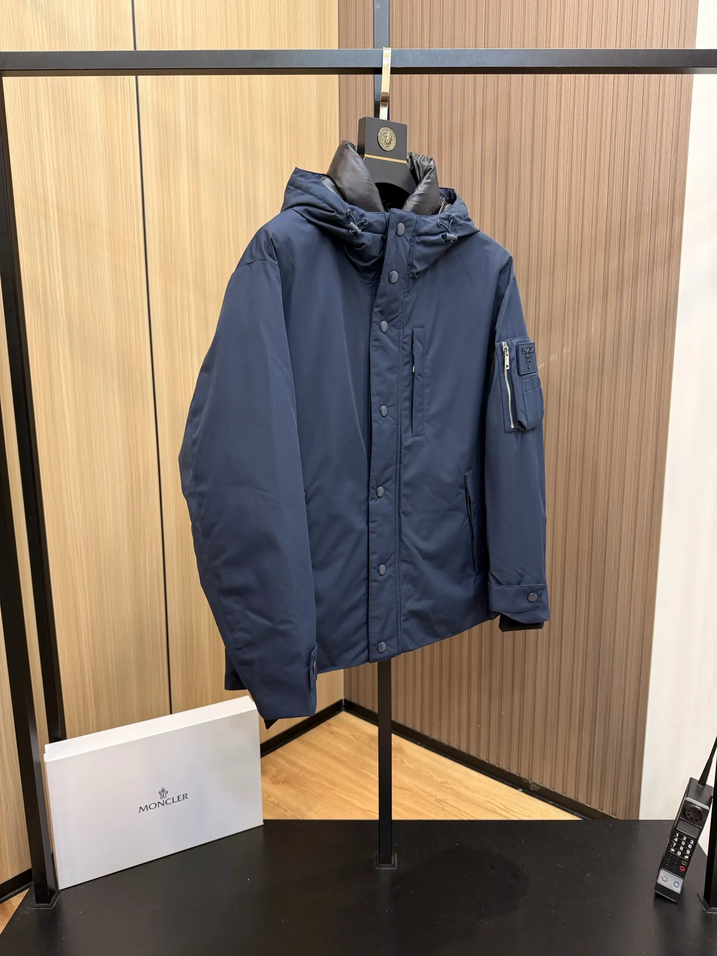 Prada Down Jacket Hooded Blue Parka - Image 4