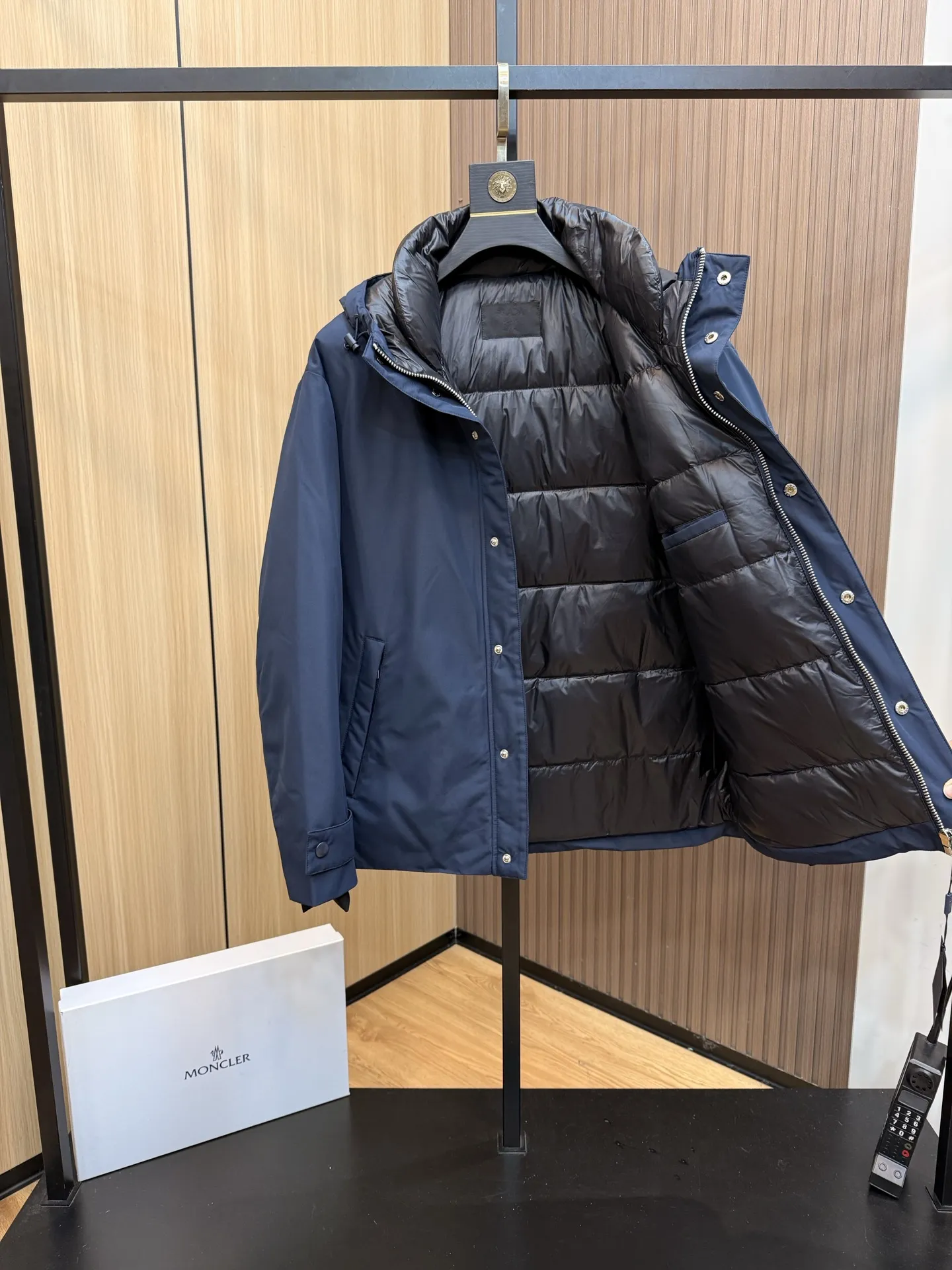 Prada Down Jacket Hooded Blue Parka - Image 7
