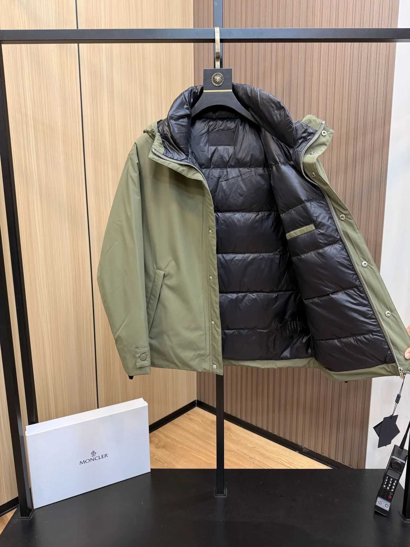 Prada Down Jacket Olive Green Hooded - Image 7
