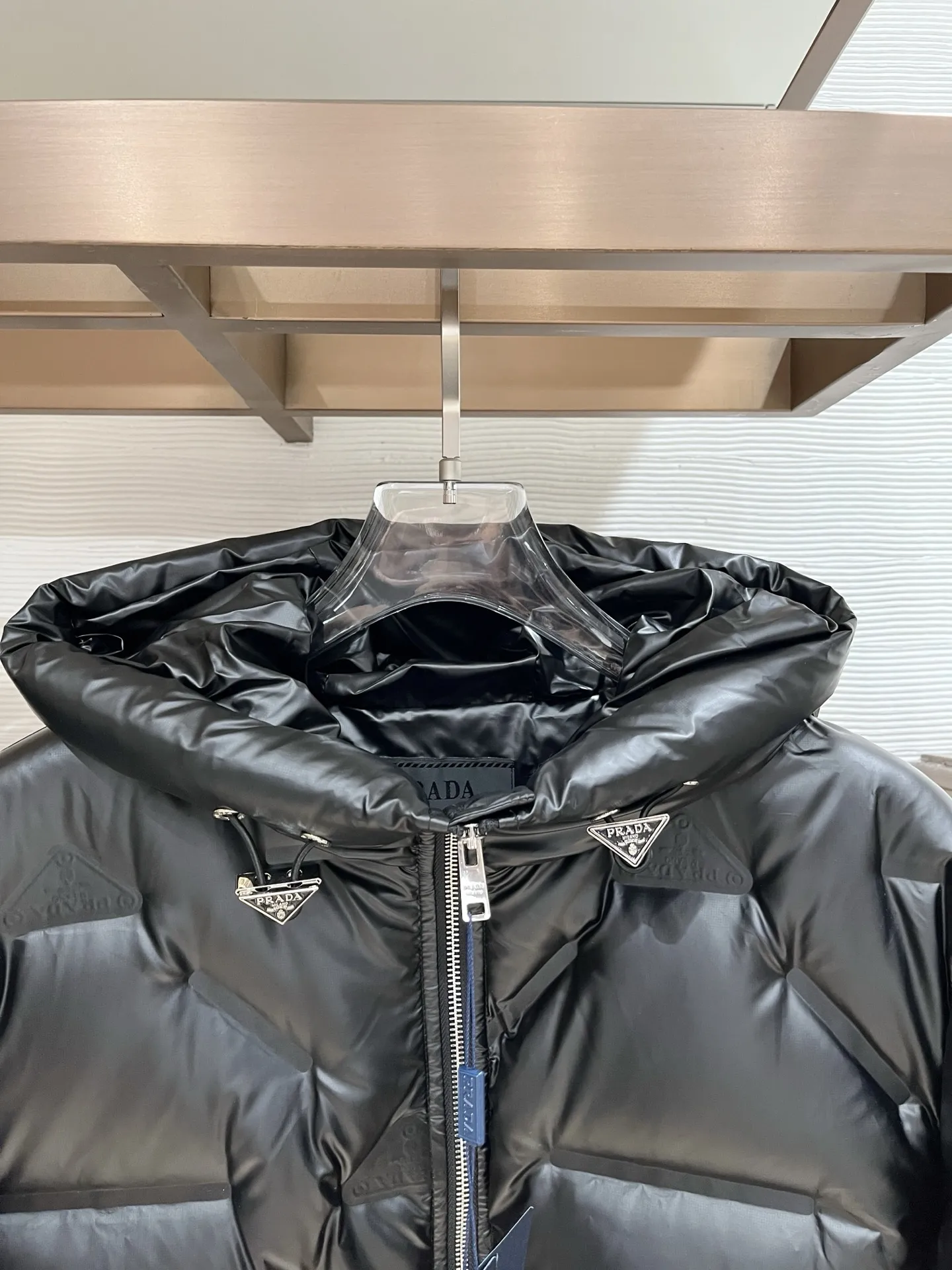 Prada P500 Black Down Jacket Hooded - Image 3