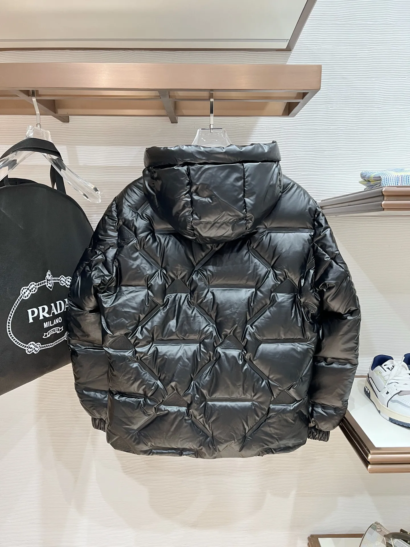 Prada P500 Black Down Jacket Hooded - Image 10