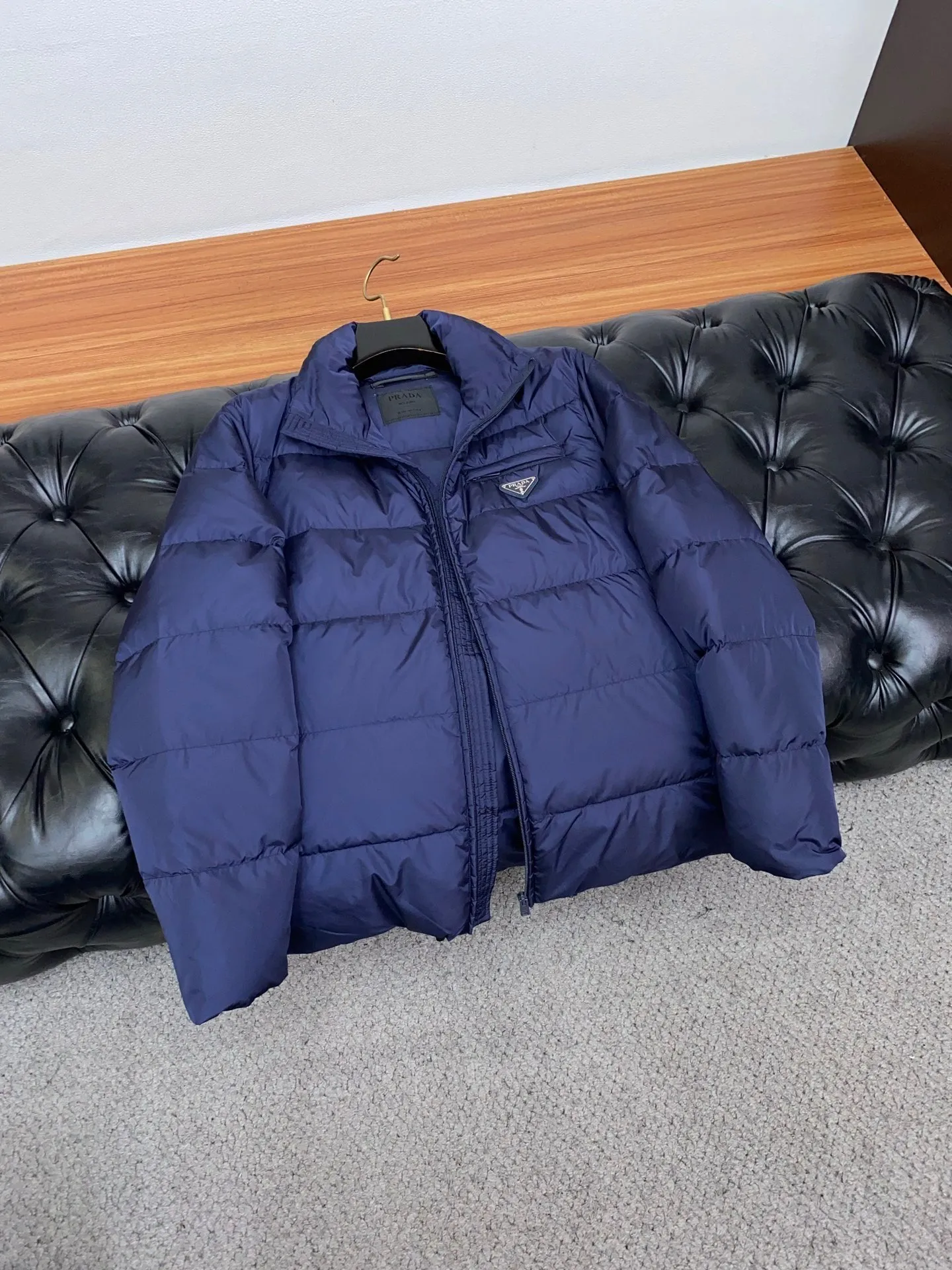 Prada Fall Winter Stand Collar Puffer Jacket Blue - Image 3
