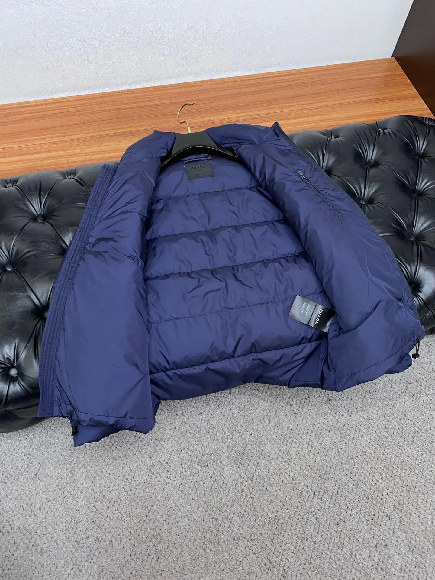 Prada Fall Winter Stand Collar Puffer Jacket Blue - Image 4