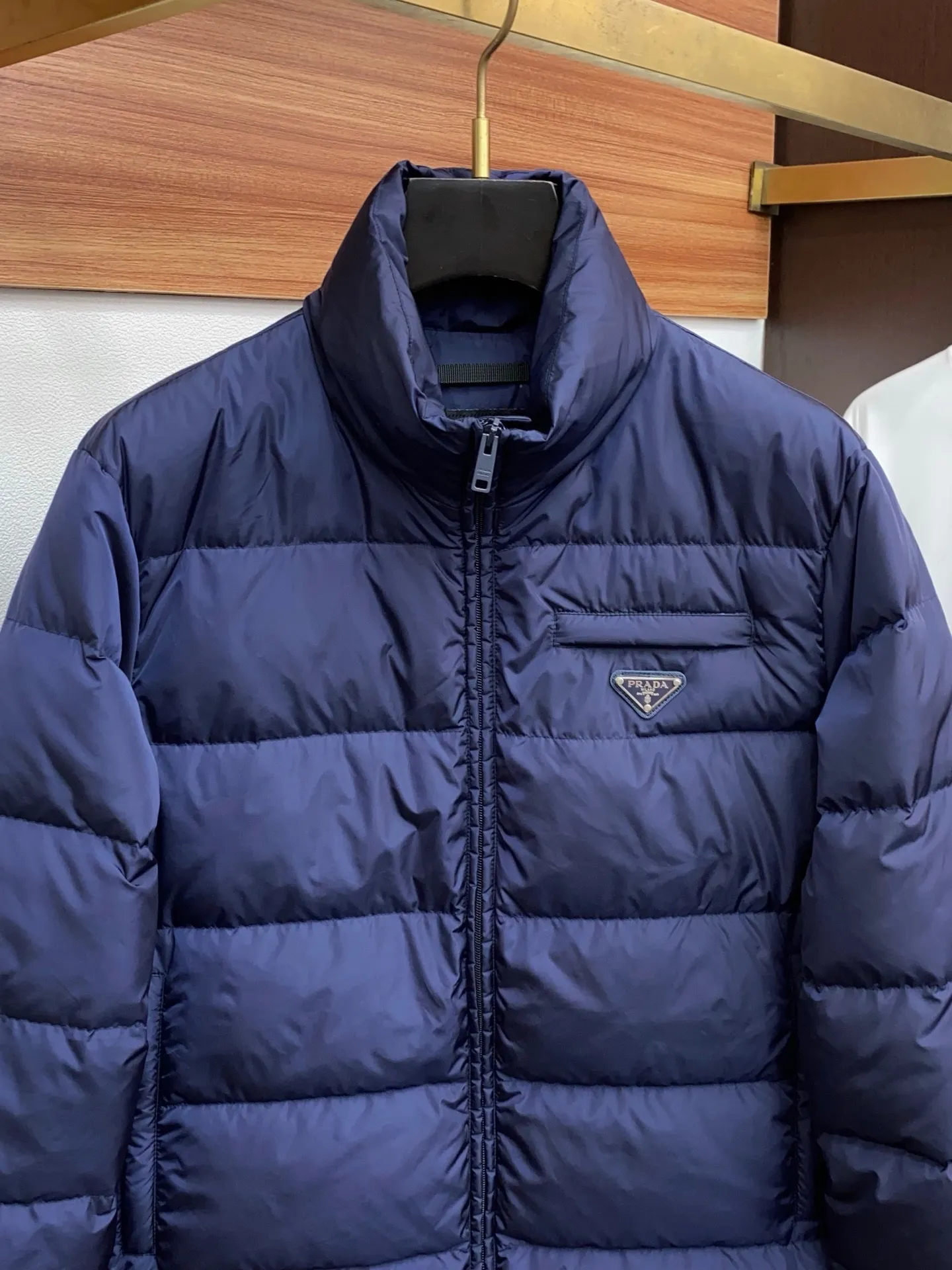 Prada Fall Winter Stand Collar Puffer Jacket Blue - Image 6