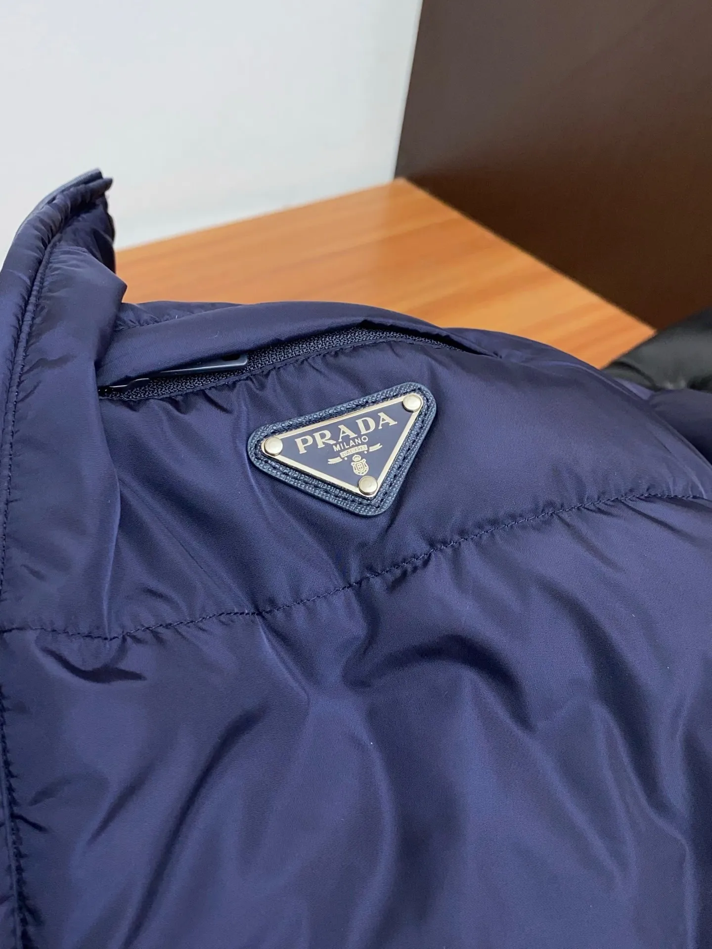 Prada Fall Winter Stand Collar Puffer Jacket Blue - Image 9