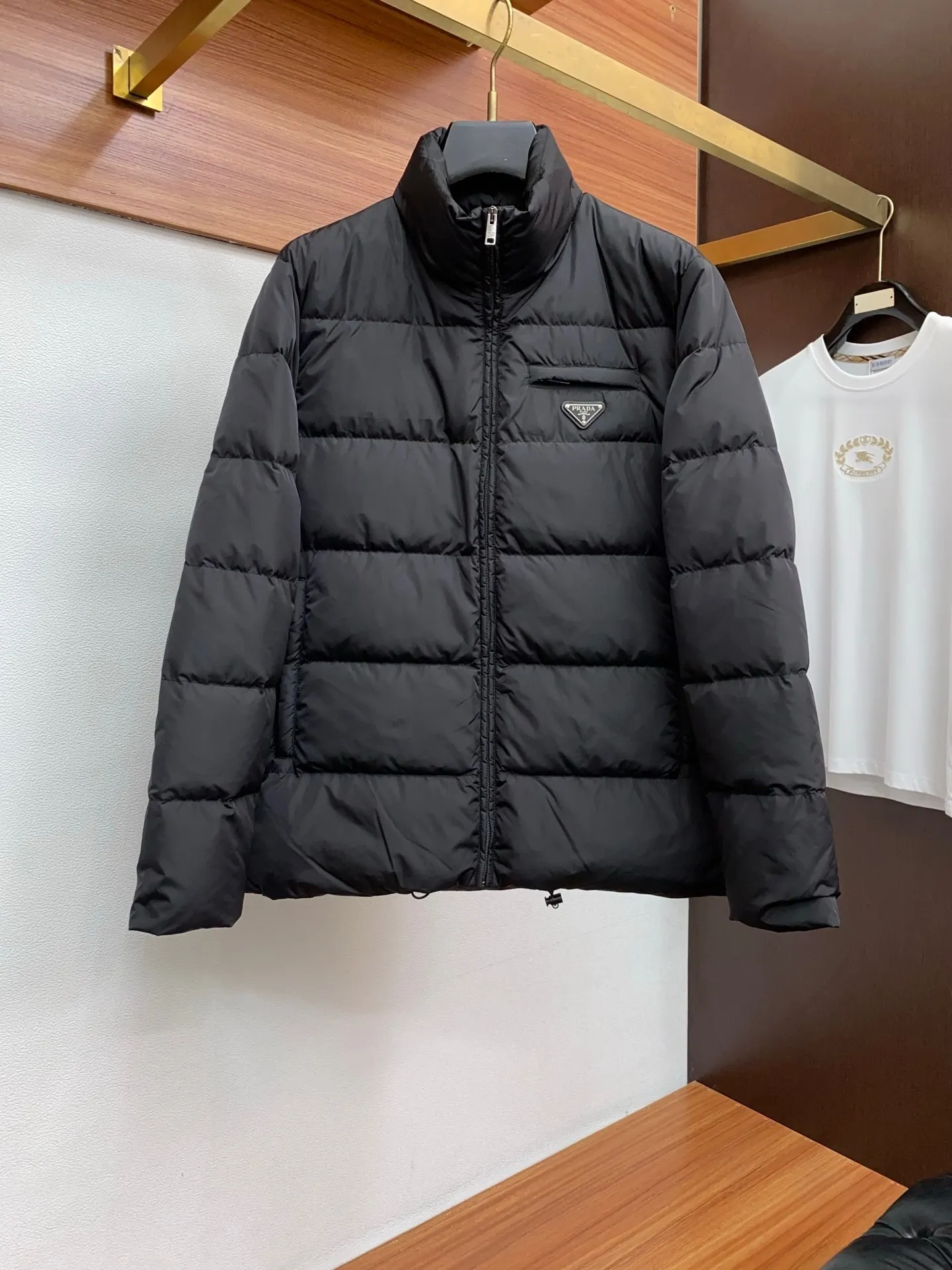 Prada Fall Winter Stand Collar Down Jacket Black