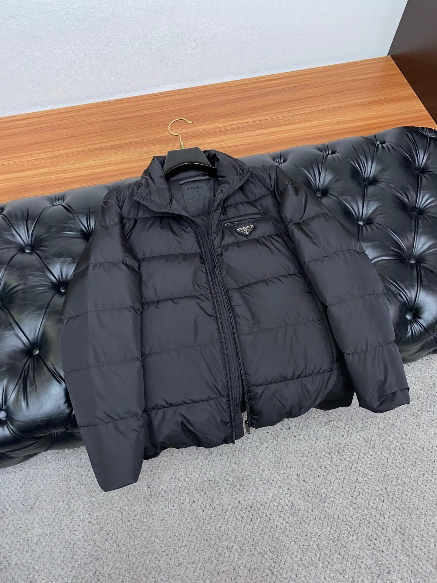 Prada Fall Winter Stand Collar Down Jacket Black - Image 3