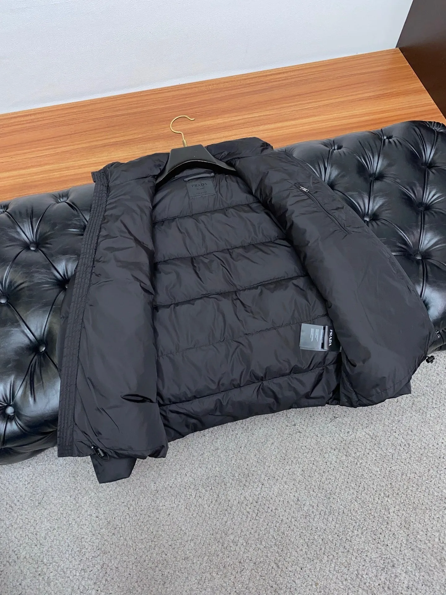 Prada Fall Winter Stand Collar Down Jacket Black - Image 4