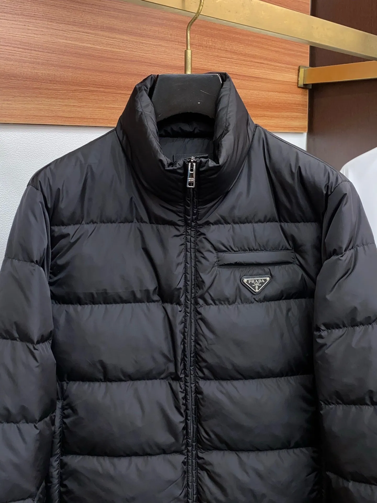 Prada Fall Winter Stand Collar Down Jacket Black - Image 6