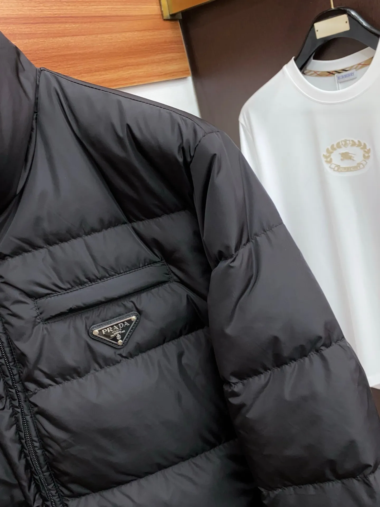 Prada Fall Winter Stand Collar Down Jacket Black - Image 8