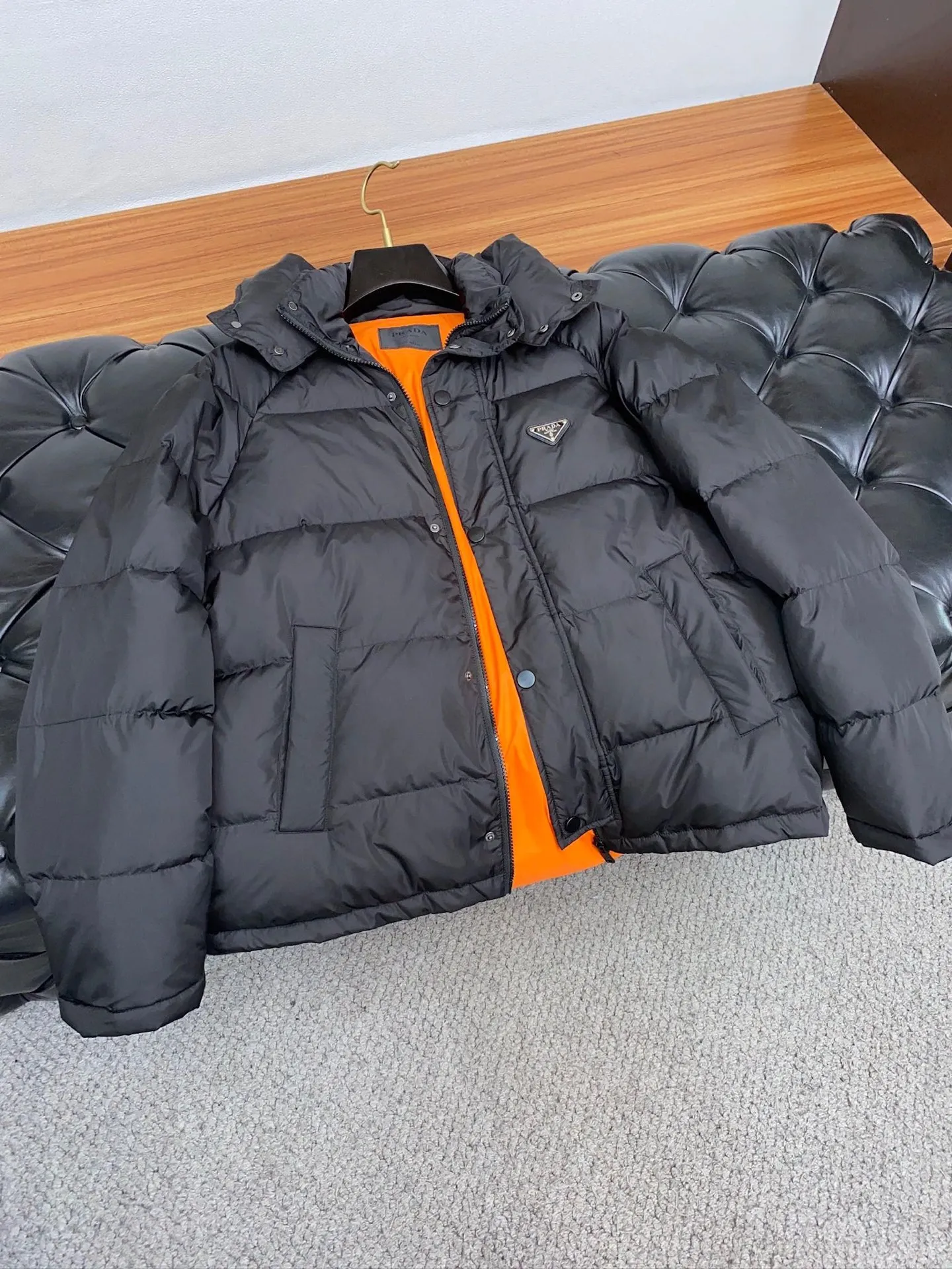 Prada Fall Winter Down Jacket Black Hooded - Image 4