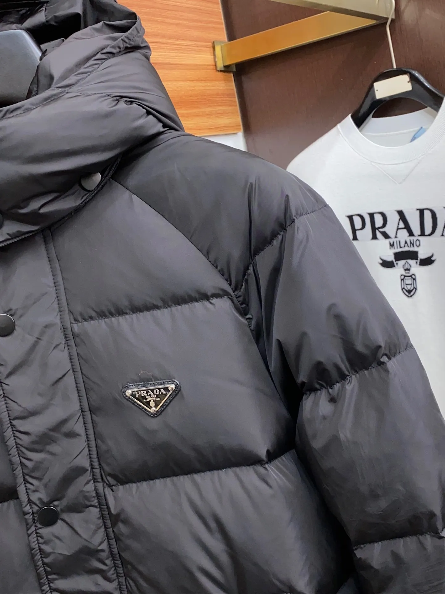 Prada Fall Winter Down Jacket Black Hooded - Image 8