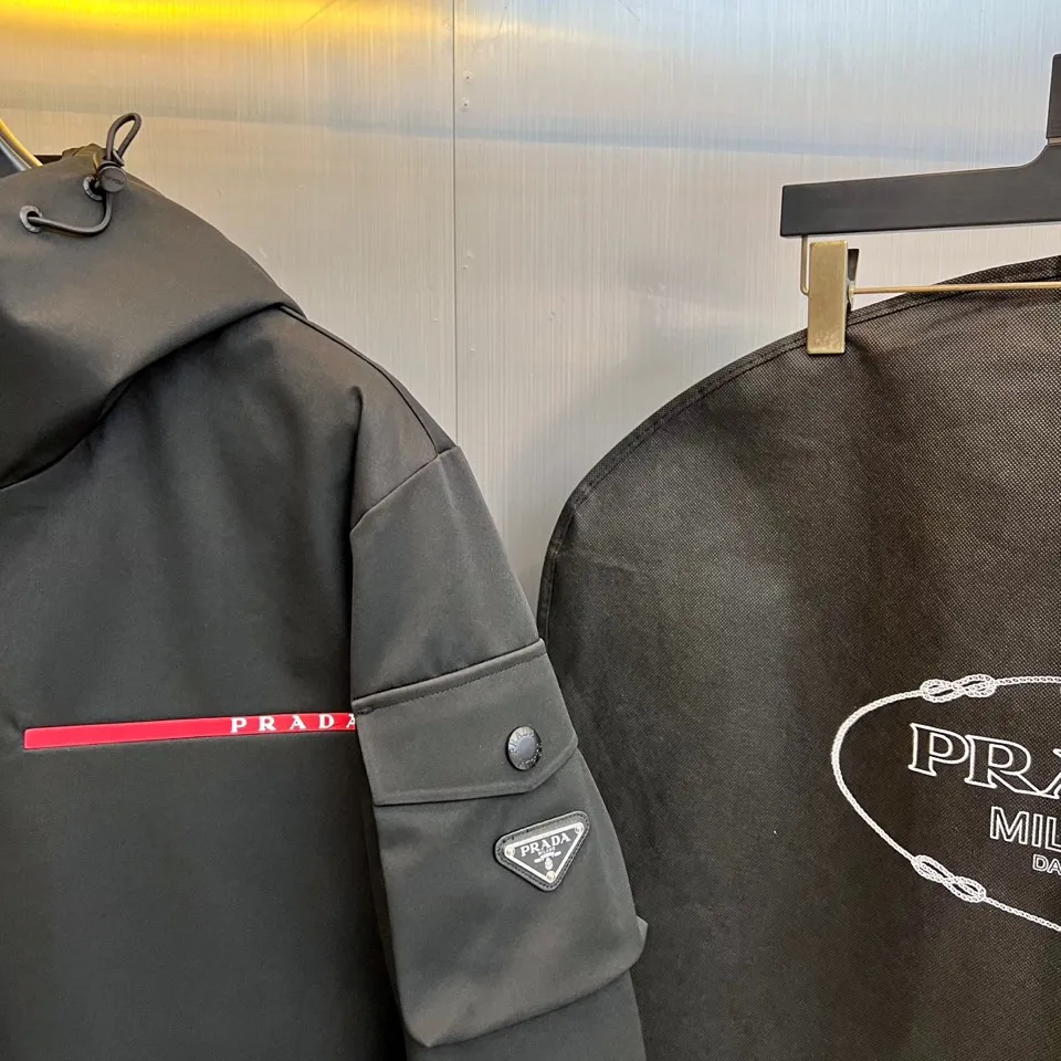 Prada Down Jacket Black Hooded Style - Image 5