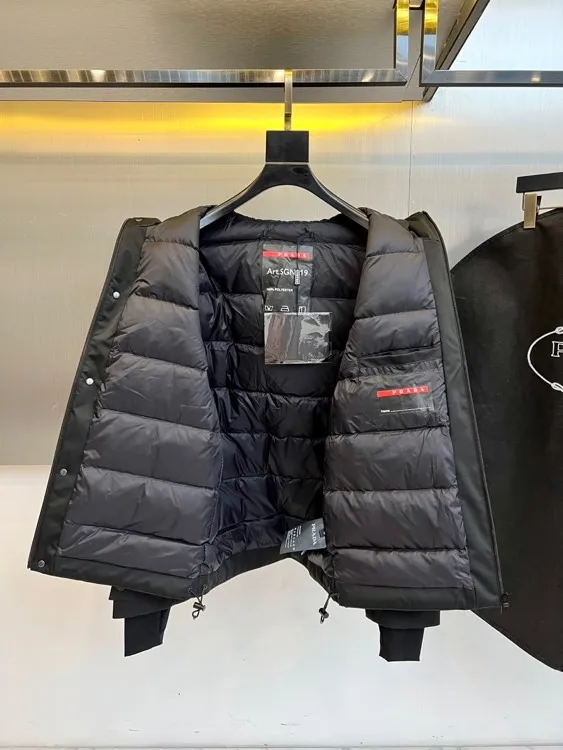 Prada Down Jacket Black Hooded Style - Image 8