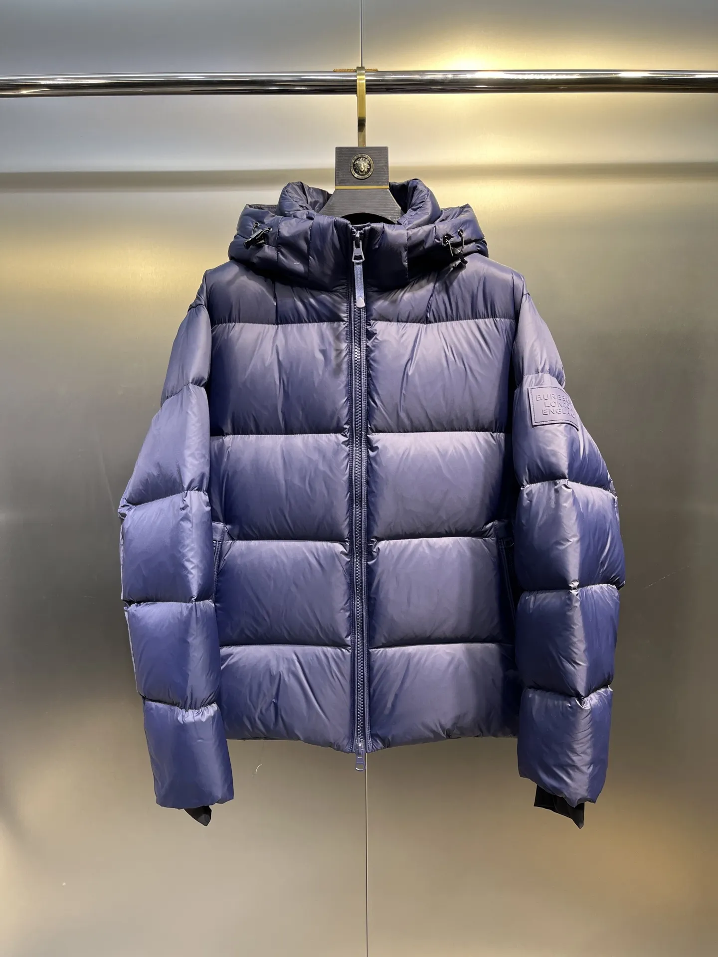 Prada Down Jacket Hooded Blue Puffer
