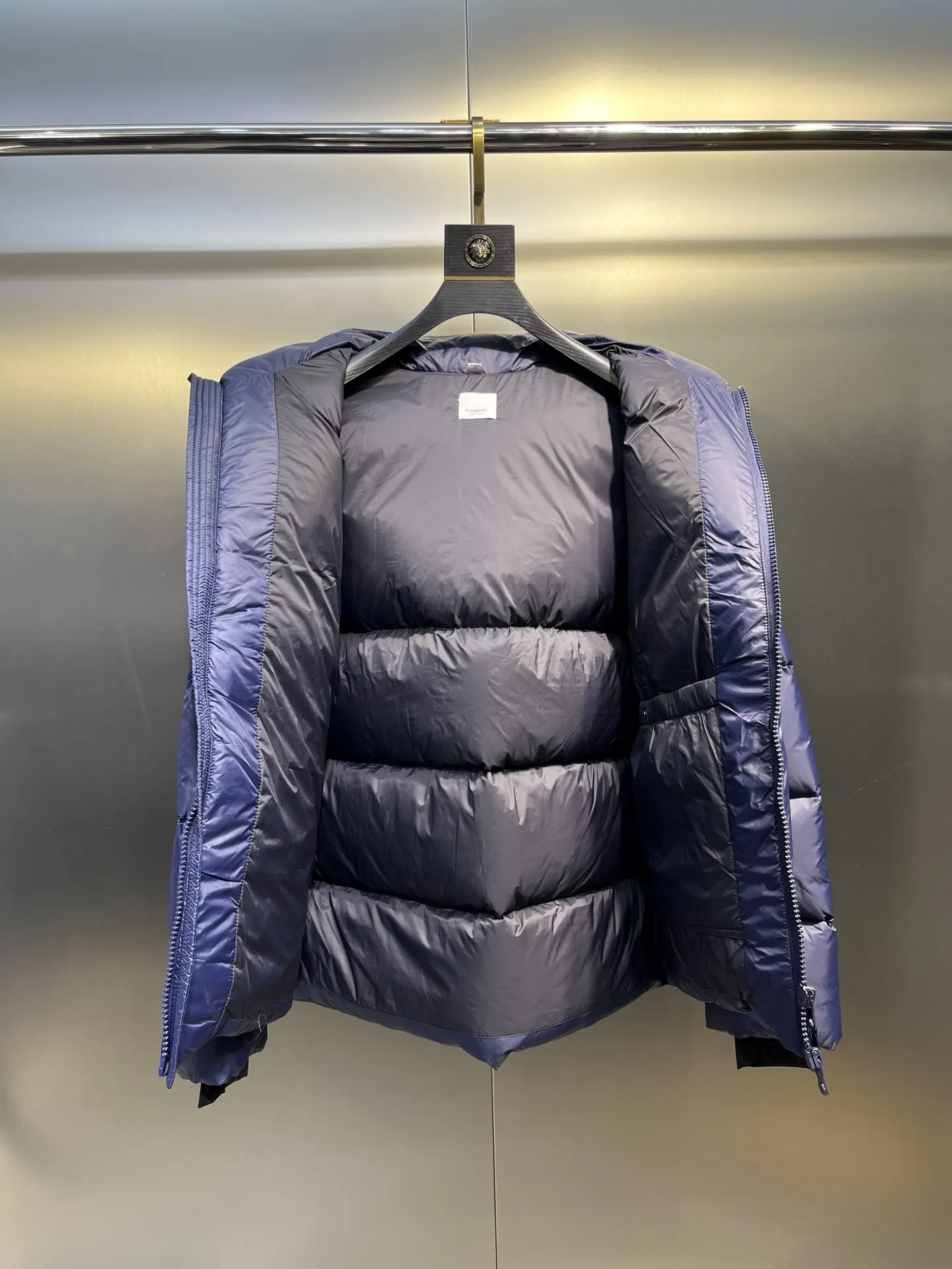 Prada Down Jacket Hooded Blue Puffer - Image 7