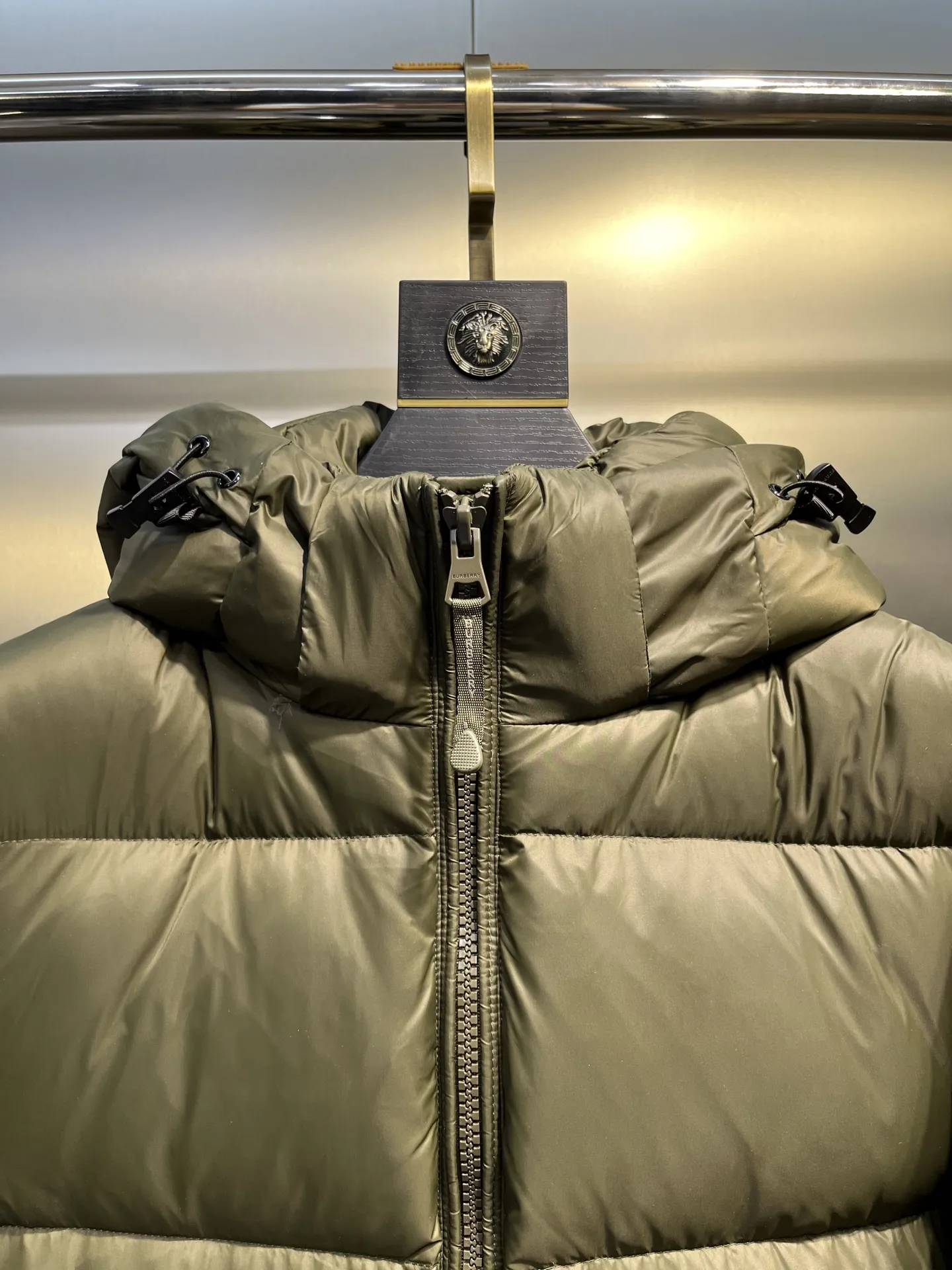 Prada Down Jacket Olive Green Hooded - Image 3