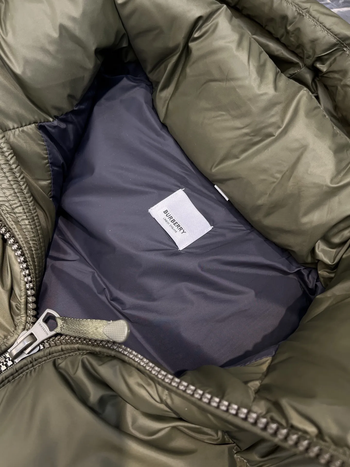 Prada Down Jacket Olive Green Hooded - Image 14