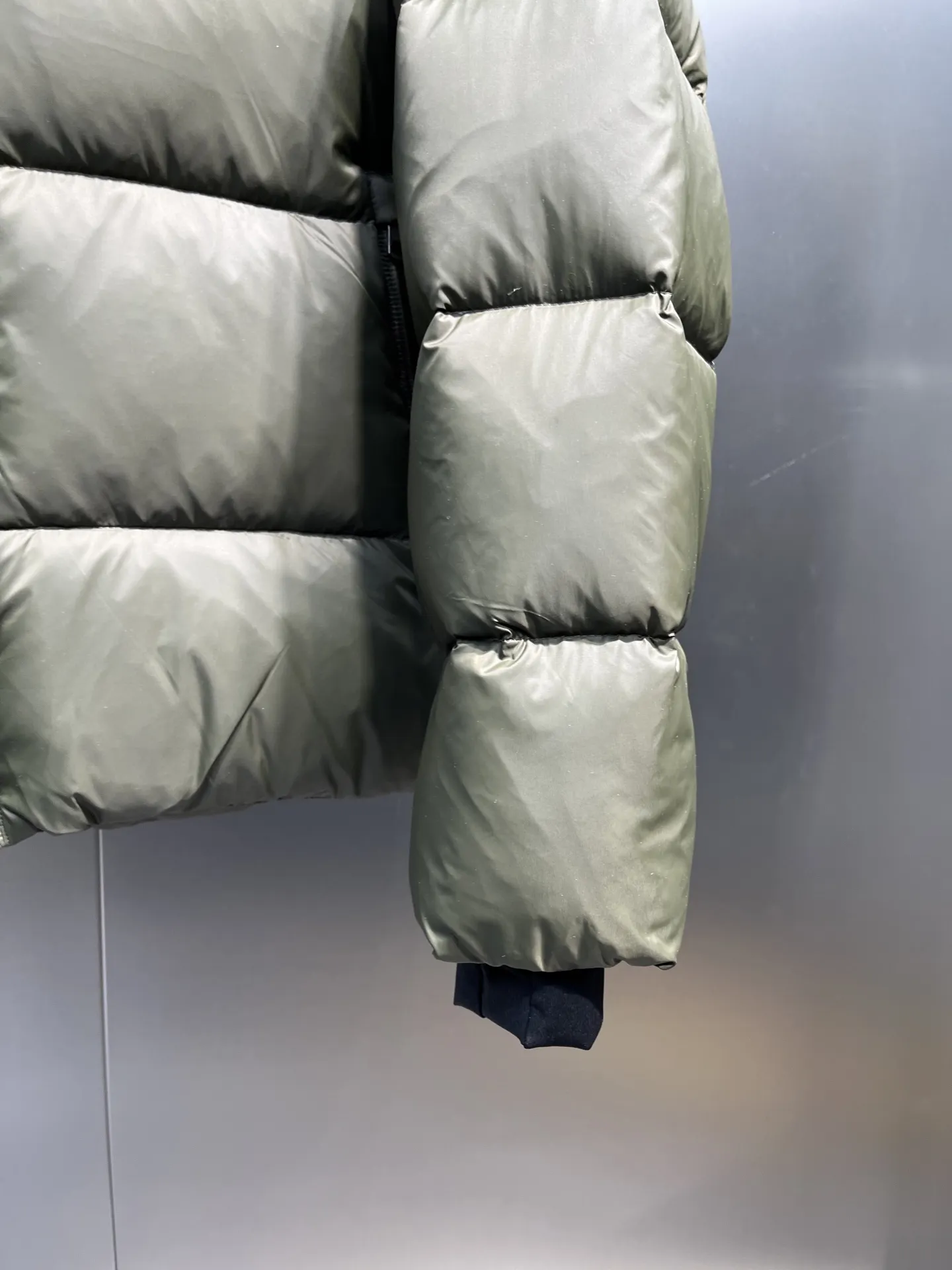 Prada Down Jacket Olive Green Hooded - Image 5