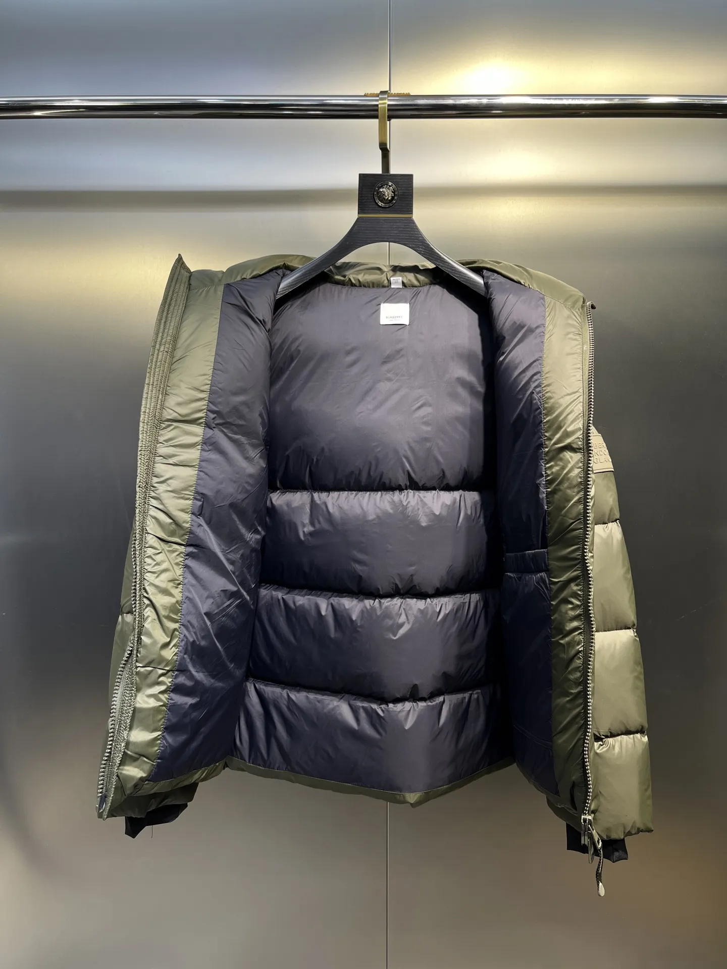 Prada Down Jacket Olive Green Hooded - Image 8