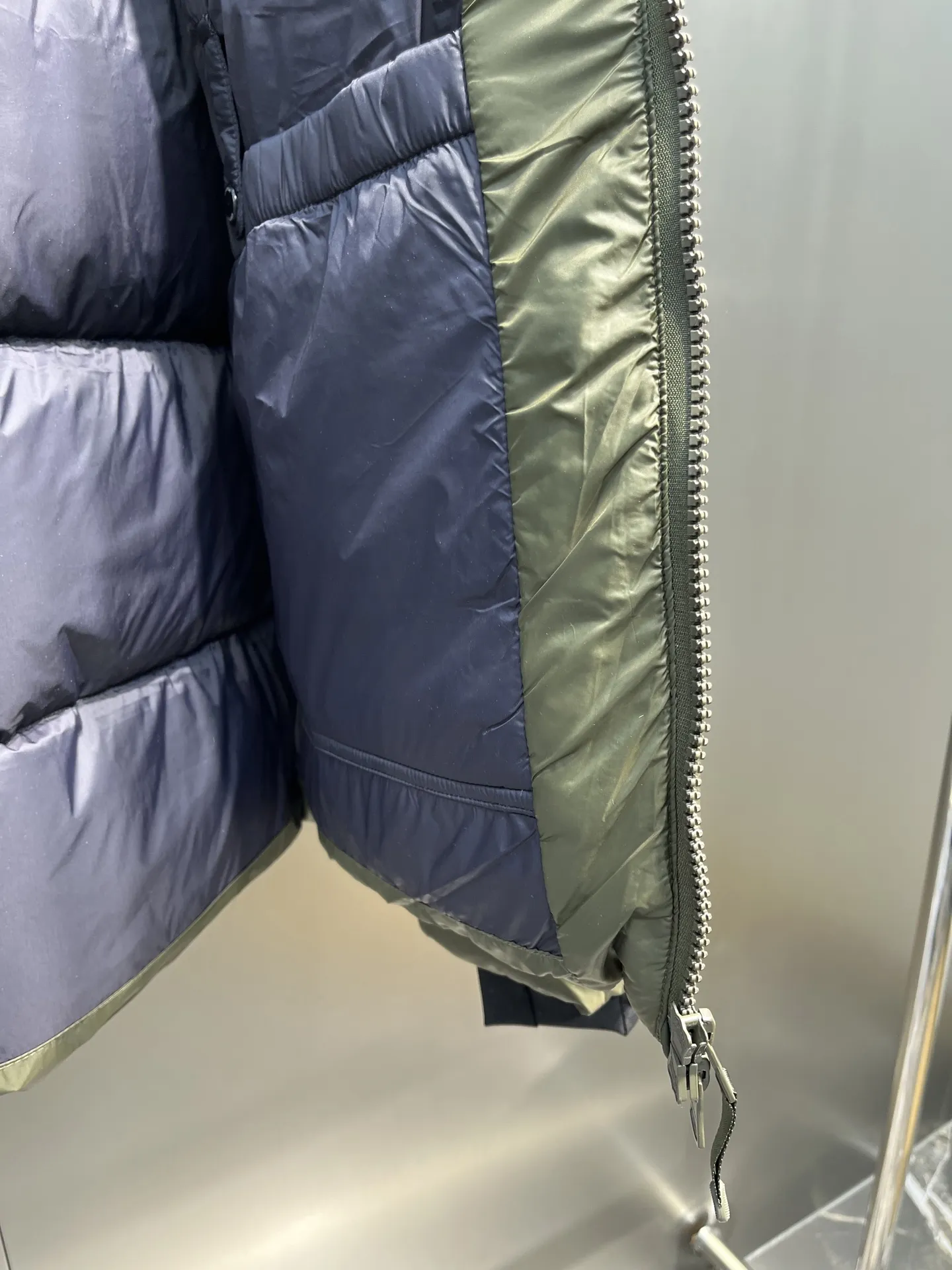 Prada Down Jacket Olive Green Hooded - Image 10