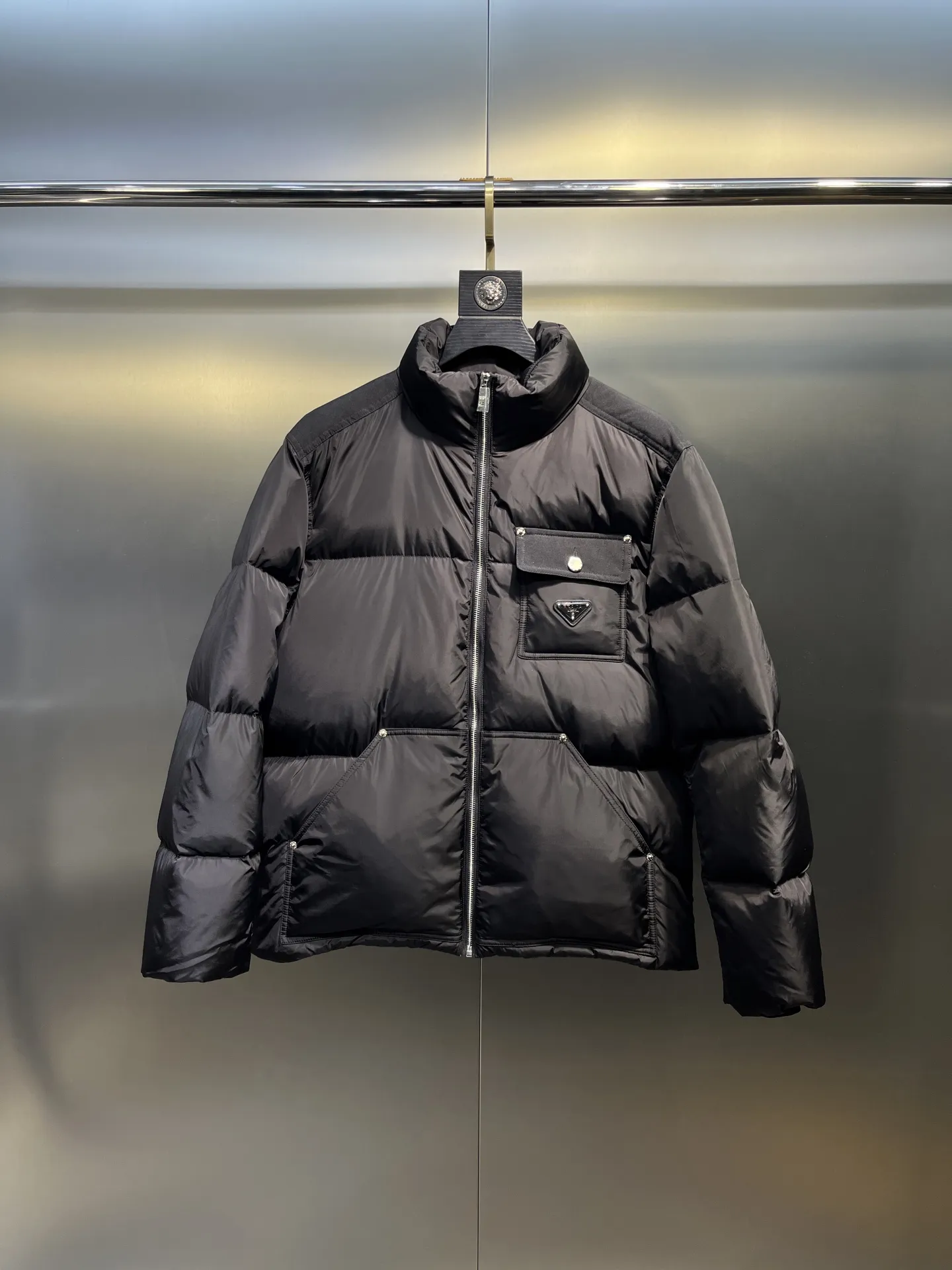 Prada Down Jacket Black Quilted Style