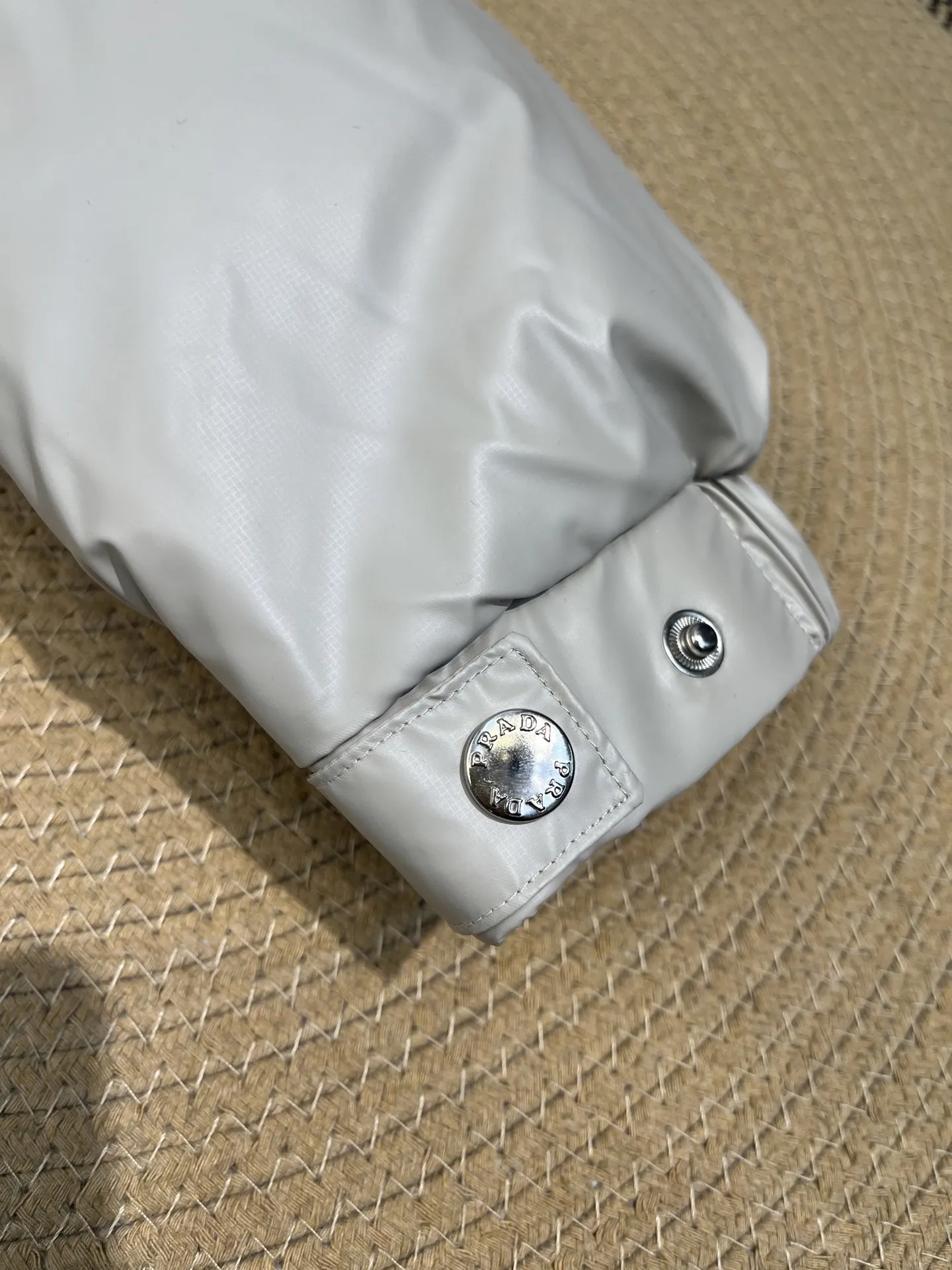 Prada Minimalist Down Jacket Beige Hooded - Image 13