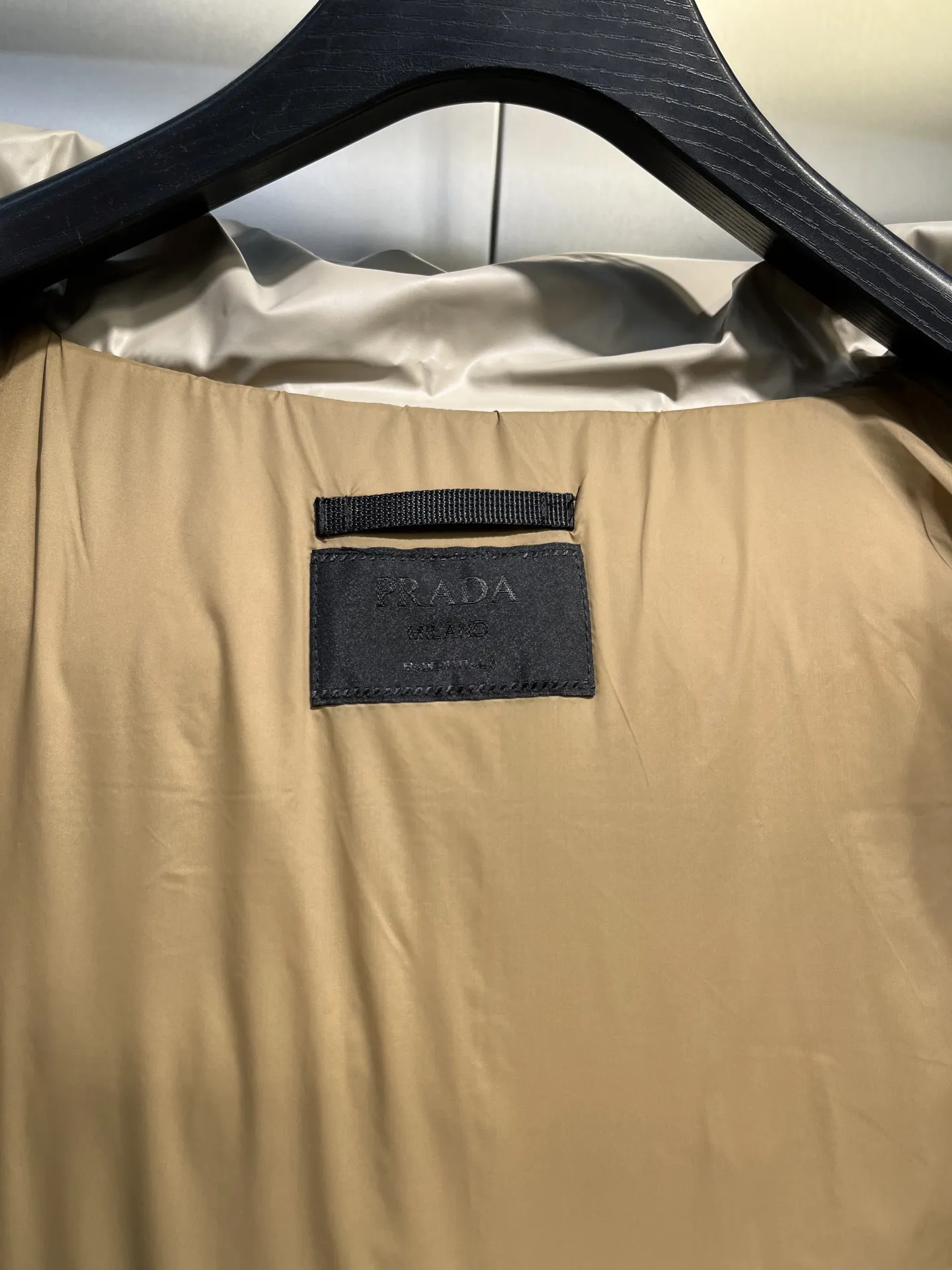 Prada Minimalist Down Jacket Beige Hooded - Image 9