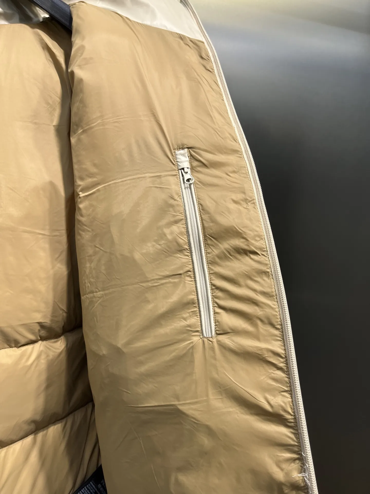 Prada Minimalist Down Jacket Beige Hooded - Image 10