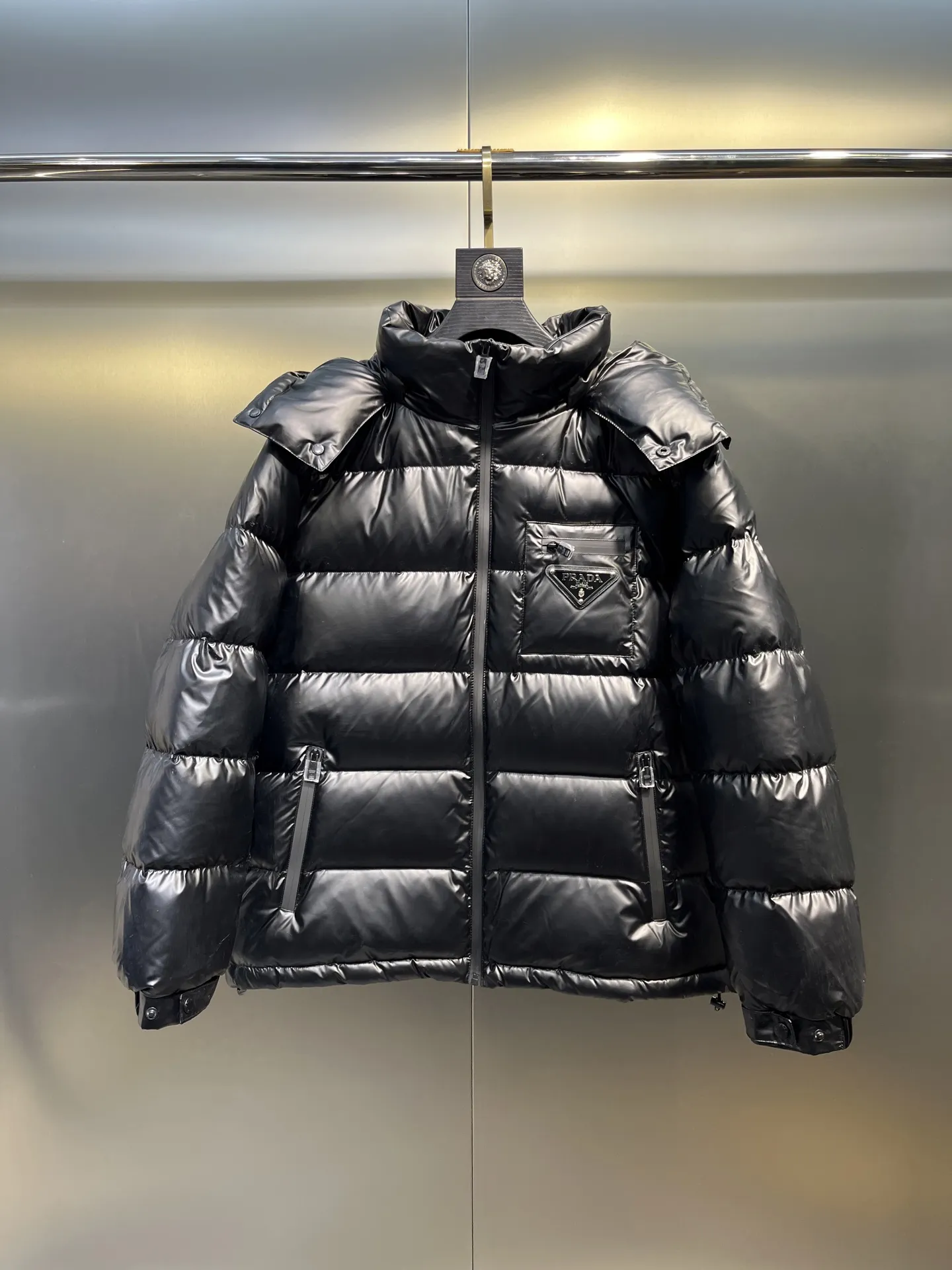 Prada Down Jacket Black Minimalist Style