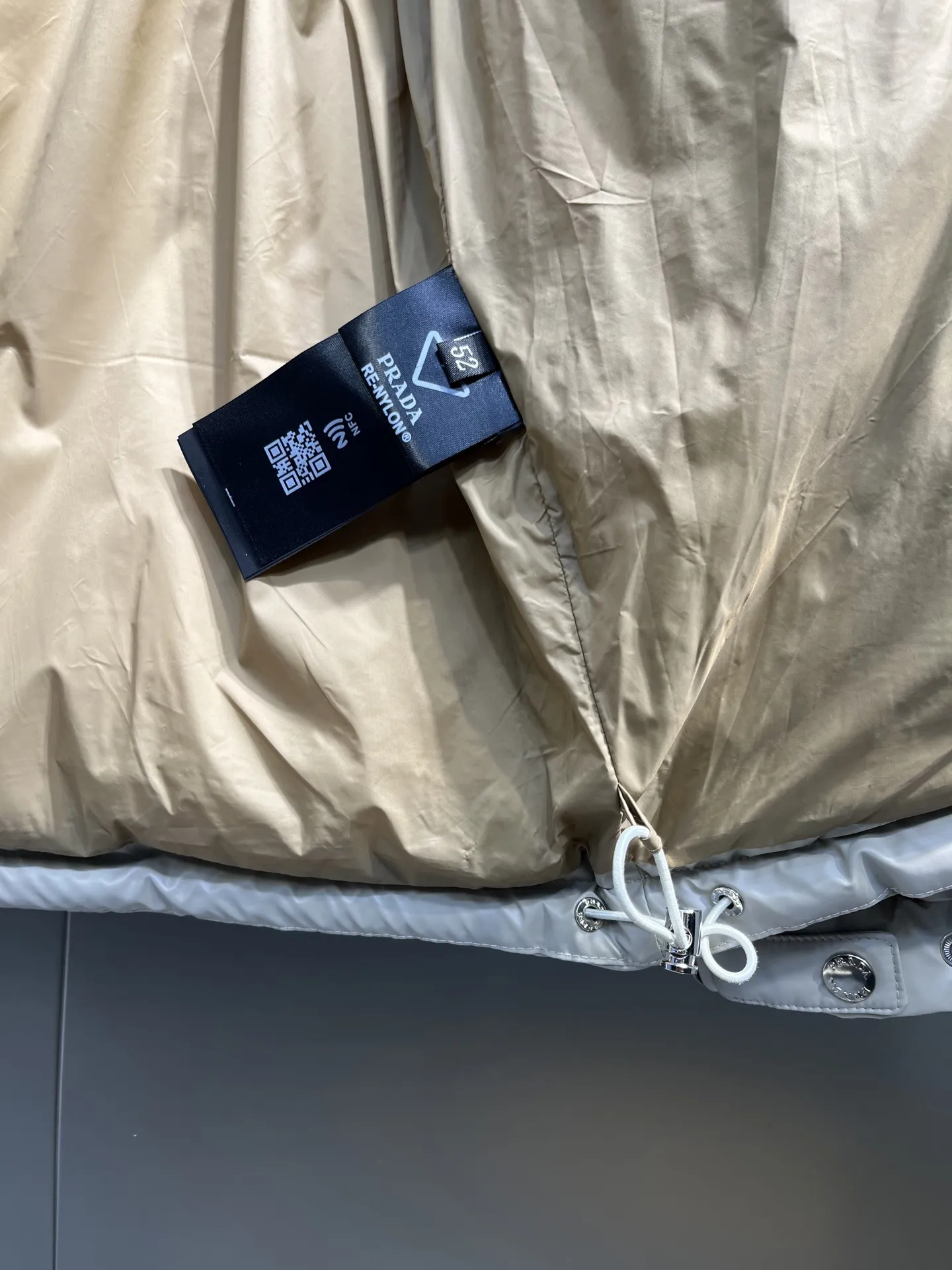 Prada Down Jacket Beige Hooded Style - Image 12
