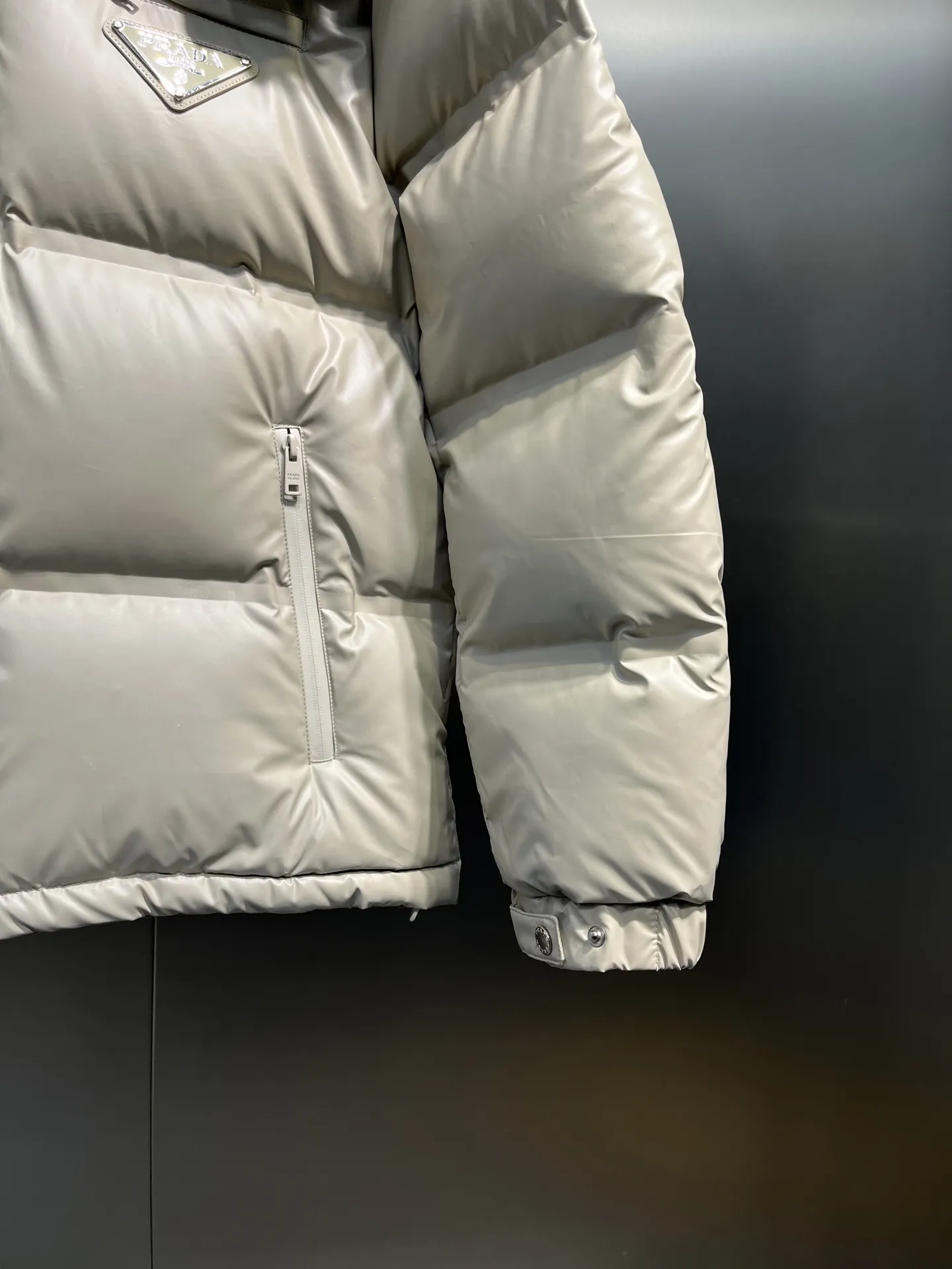 Prada Down Jacket Beige Hooded Style - Image 6