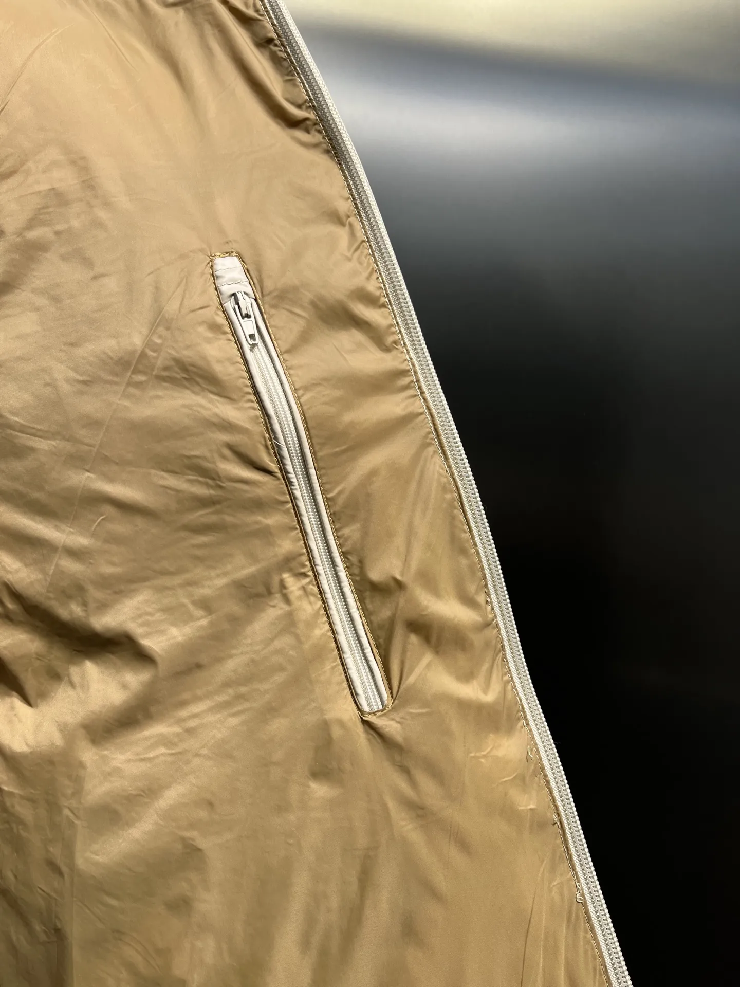 Prada Down Jacket Beige Hooded Style - Image 11
