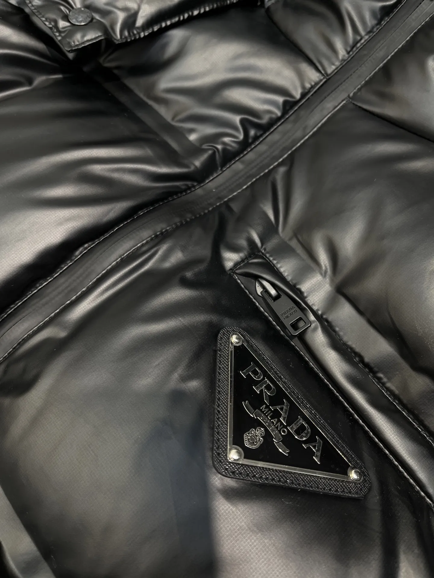 Prada Down Jacket Black Hooded Puffer - Image 12