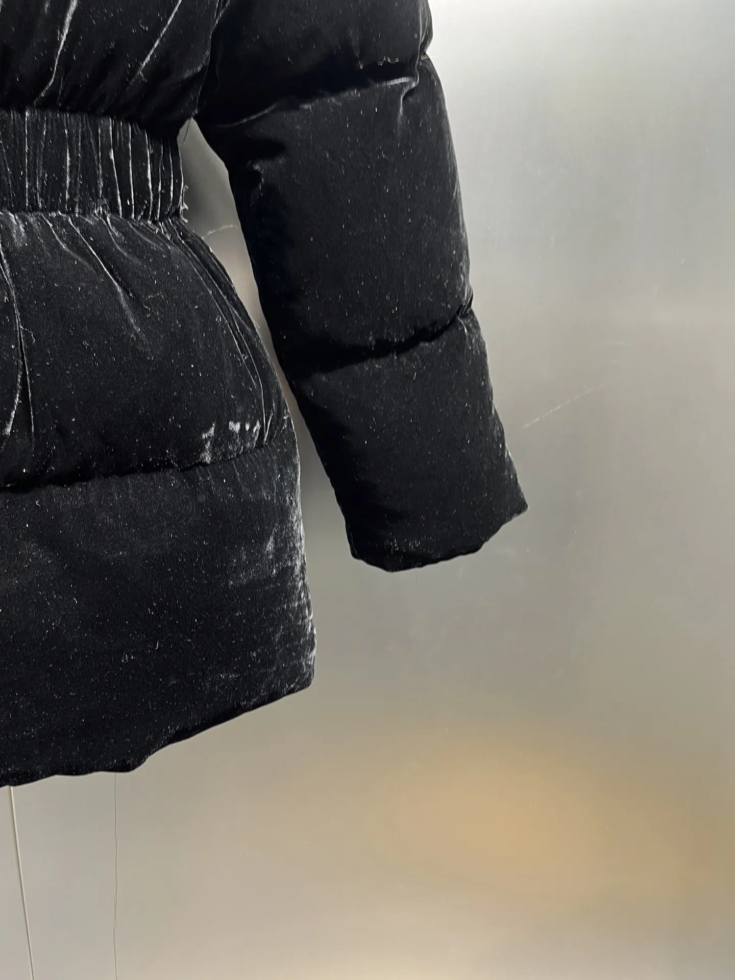 Prada Velvet Down Jacket Black Hooded - Image 7