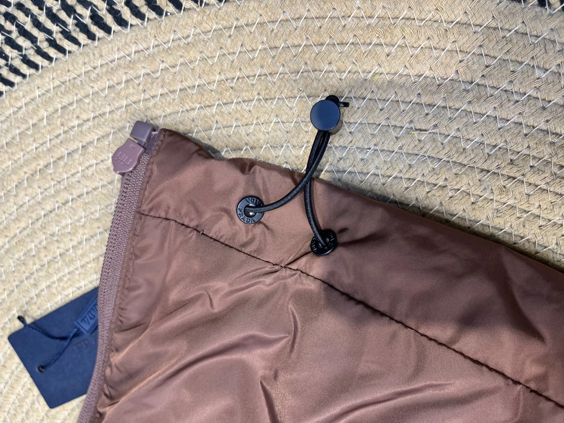 Prada Biker Down Jacket Brown Hooded - Image 11