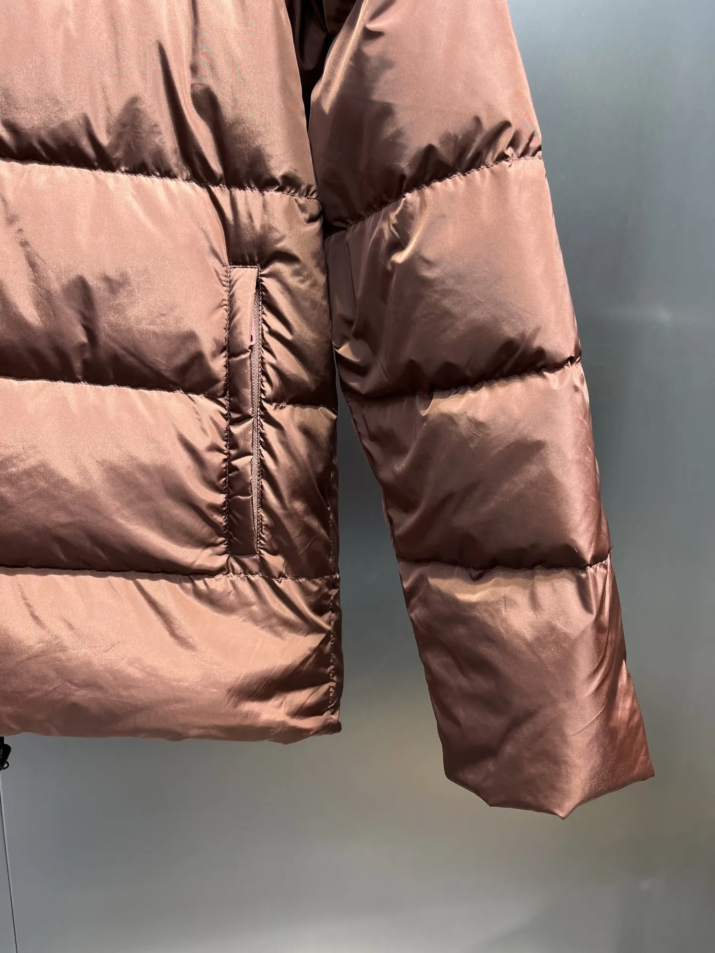 Prada Biker Down Jacket Brown Hooded - Image 4